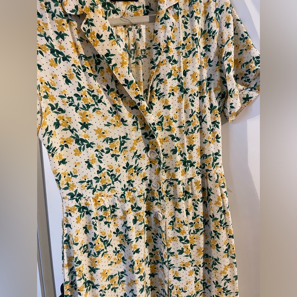 Mila Midi Shirt Dress in Ivory Yellow - Picture 8 of 13